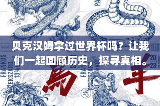 贝克汉姆拿过世界杯吗？让我们一起回顾历史，探寻真相。