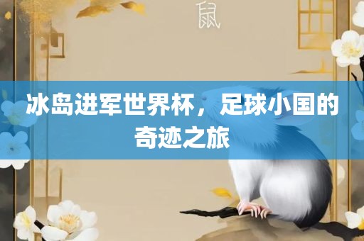 冰岛进军世界杯，足球小国的奇迹之旅