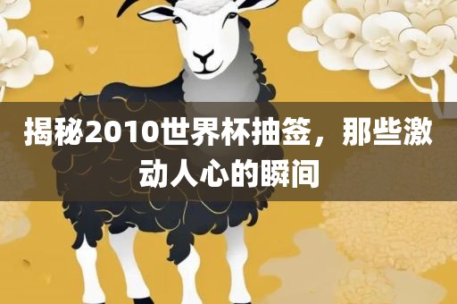 揭秘2010世界杯抽签，那些激动人心的瞬间