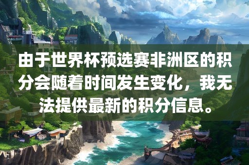 由于世界杯预选赛非洲区的积分会随着时间发生变化，我无法提供最新的积分信息。