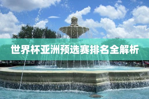 世界杯亚洲预选赛排名全解析眉山市正发家政服务有限公司