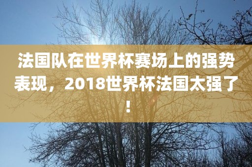 法国队在世界杯赛场上的强势表现，2018世界杯法国太强了！