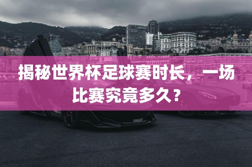 揭秘世界杯足球赛时长，一场比赛究竟多久？眉山市正发家政服务有限公司