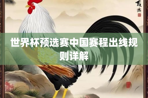 世界杯预选赛中国赛程出线规则详解