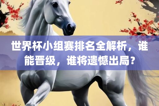世界杯小组赛排名全解析，谁能晋级，谁将遗憾出局？