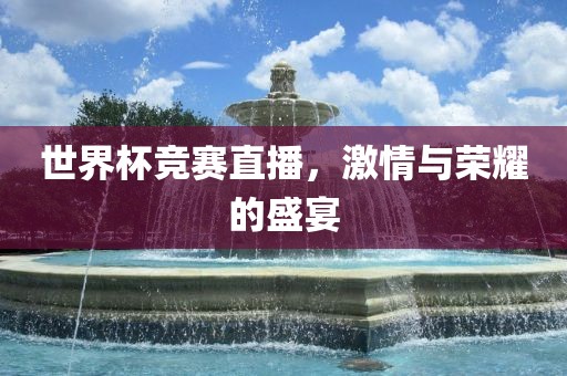 世界杯竞赛直播，激情与荣耀的盛宴