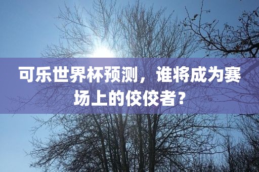 可乐世界杯预测，谁将成为赛场上的佼佼者？