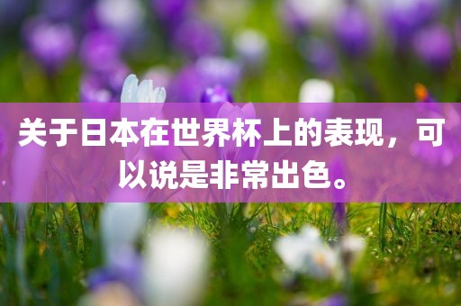关于日本在世界杯上的表现眉山市正发家政服务有限公司，可以说是非常出色。