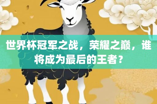 世界杯冠军之战，荣耀之巅，谁将成为最后的王者？