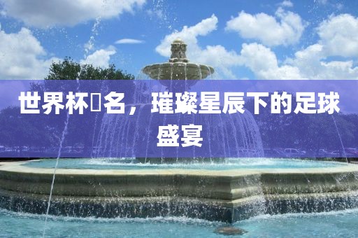 世界杯琲名，璀璨星辰下的足球盛宴