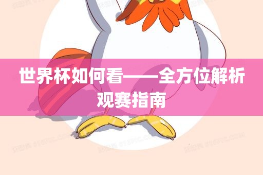 世界杯如何看——全方位解析观赛指南