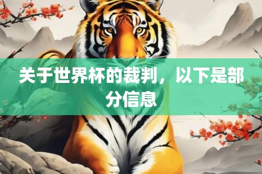 关于世界杯的裁判，以下是部分信息眉山市正发家政服务有限公司